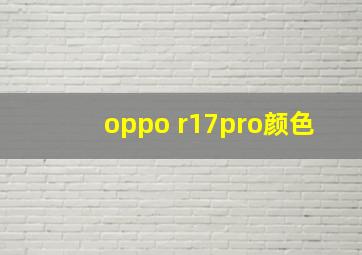 oppo r17pro颜色